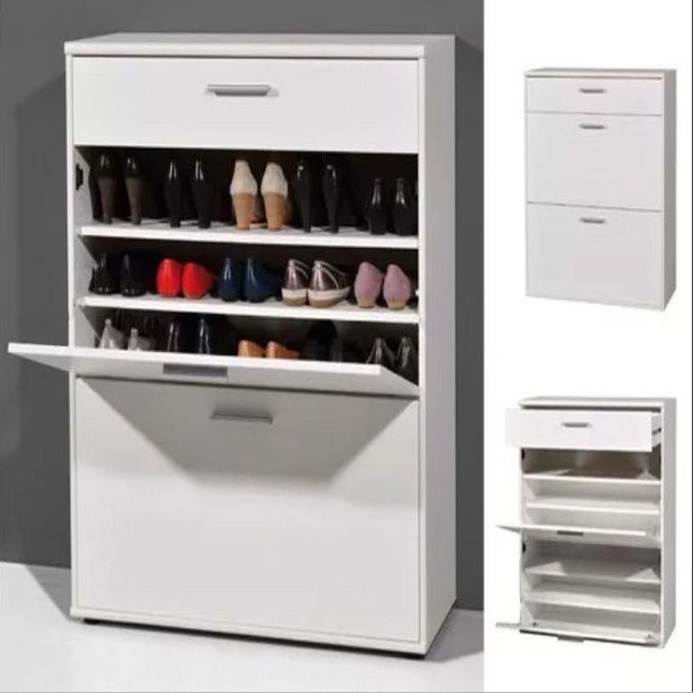 Zapatera velador blanco capacidad para 24 pares de zapatos