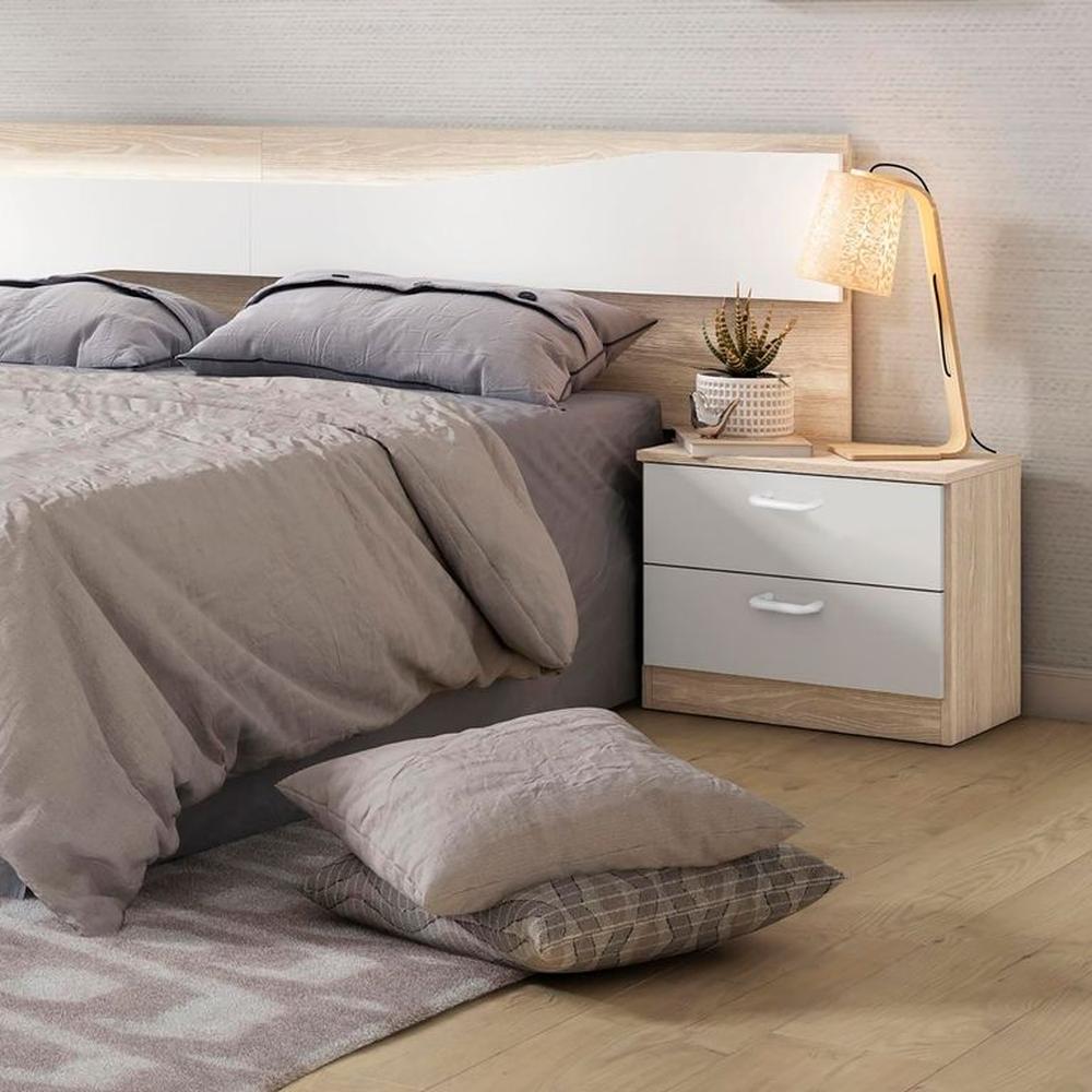 Velador Tryon de 2 cajones - Villa Hogar