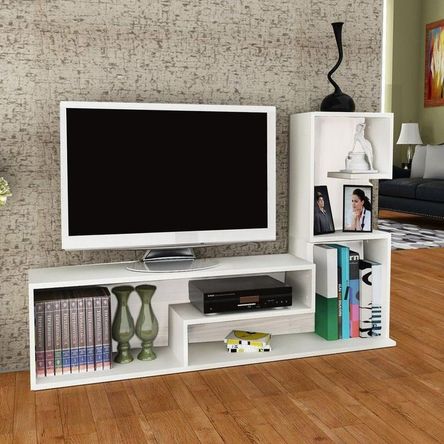 Centro entretenimiento TV 49 pulgadas Paracas blanco Centro entretenimiento TV 49 pulgadas Paracas blanco