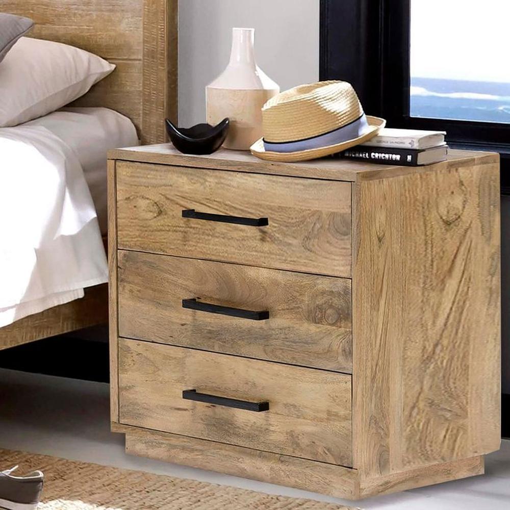 Velador Vengi amplio de 3 cajones - Villa Hogar