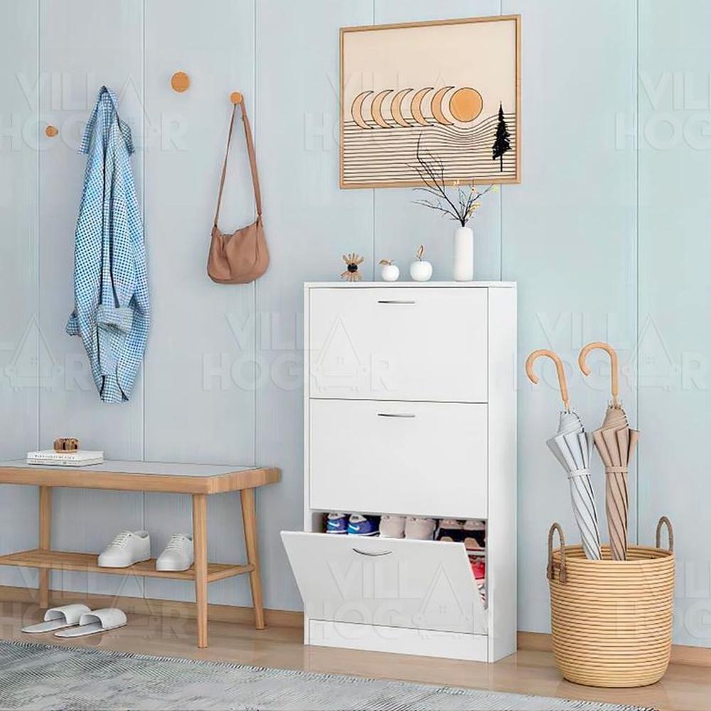 Zapatera cajonera medium blanco - capacidad 27 pares de zapatos