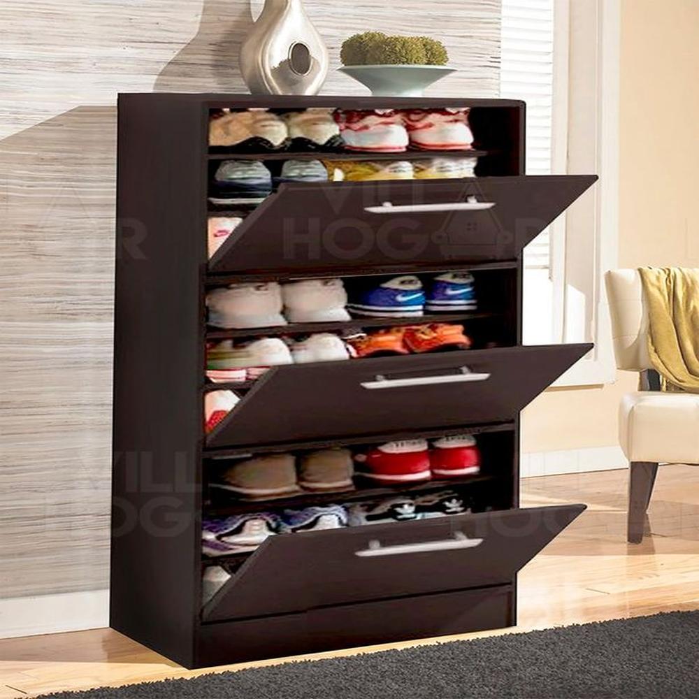 Zapatera cajonera small - Capacidad hasta 18 pares talla 37 - Wengue