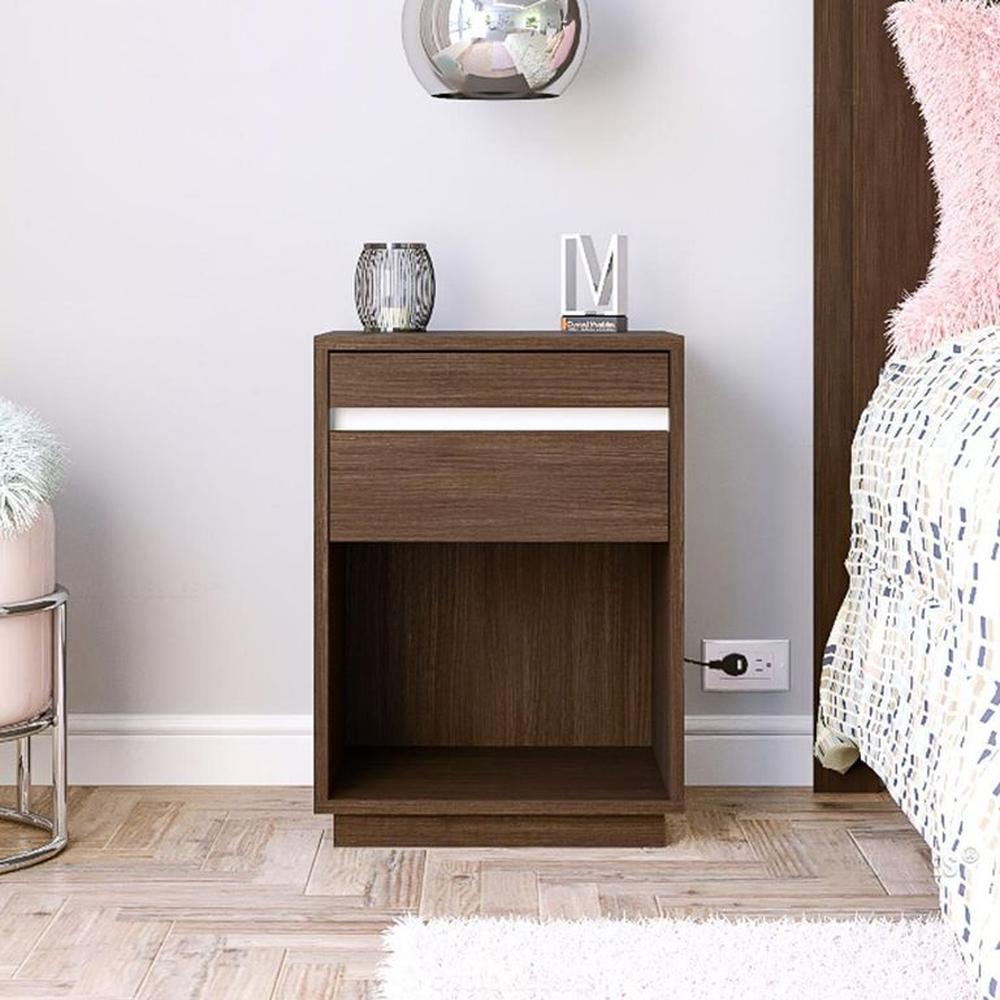 Velador Penny con bandeja y 1 cajón - Villa Hogar