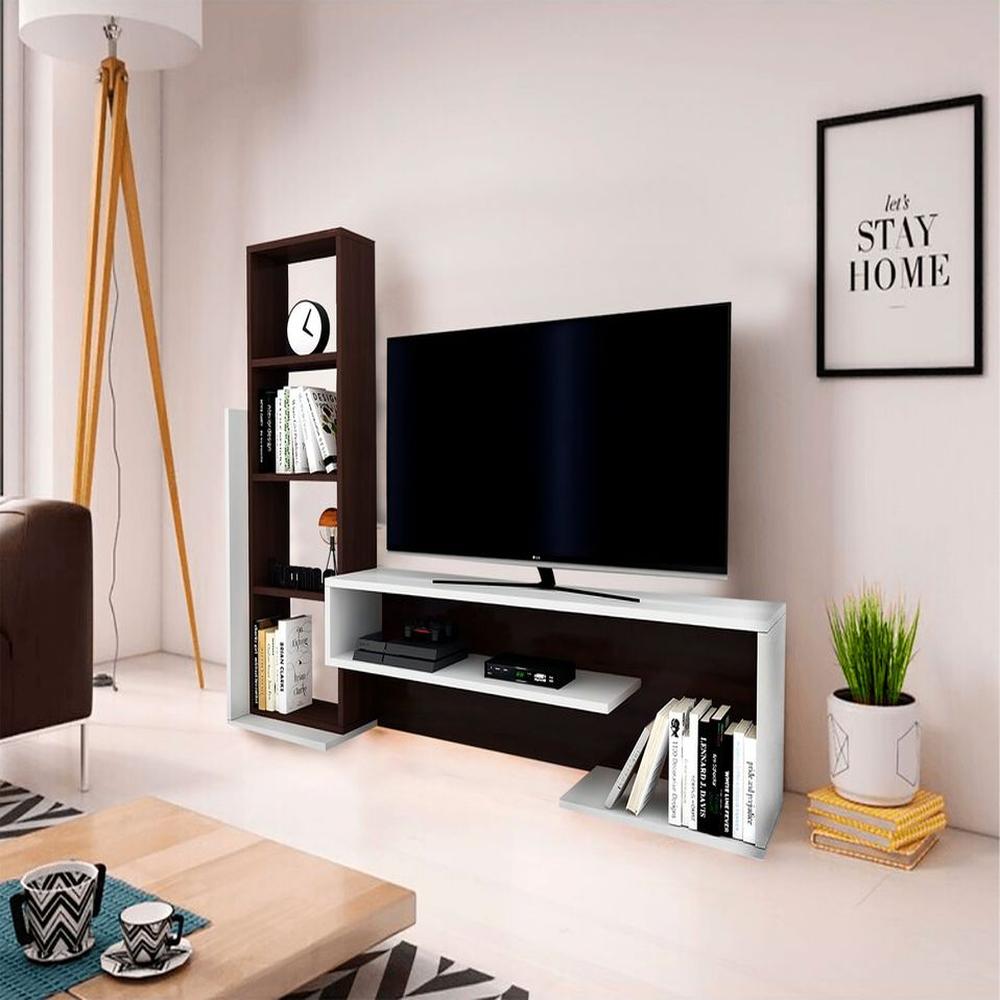 Mueble de TV 49 pulgadas Brasilia wengue/blanco - Villa Hogar