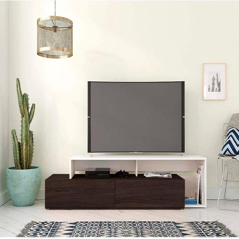 Centro entretenimiento de TV 65 pulgadas Esparta blanco/wengue - Villa Hogar