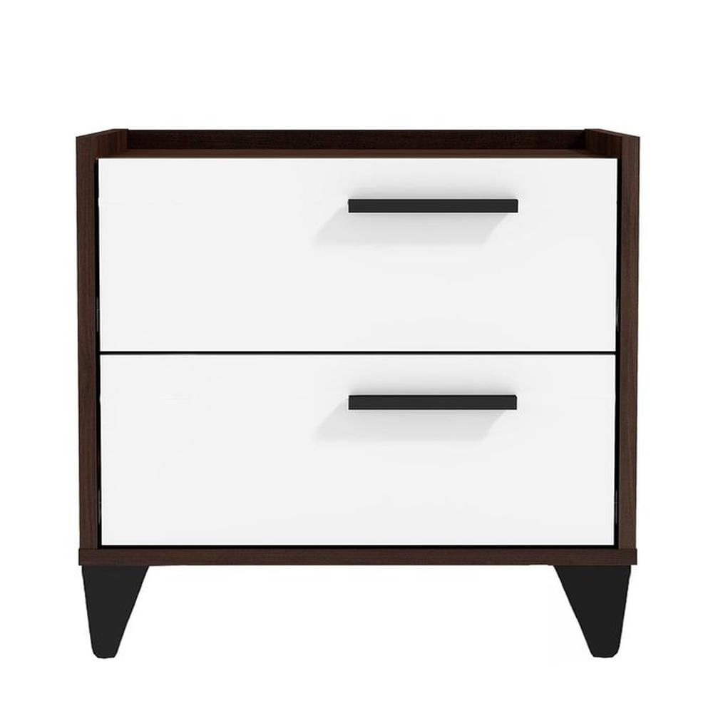 Velador bicolor Samwel de 2 cajones - Villa Hogar