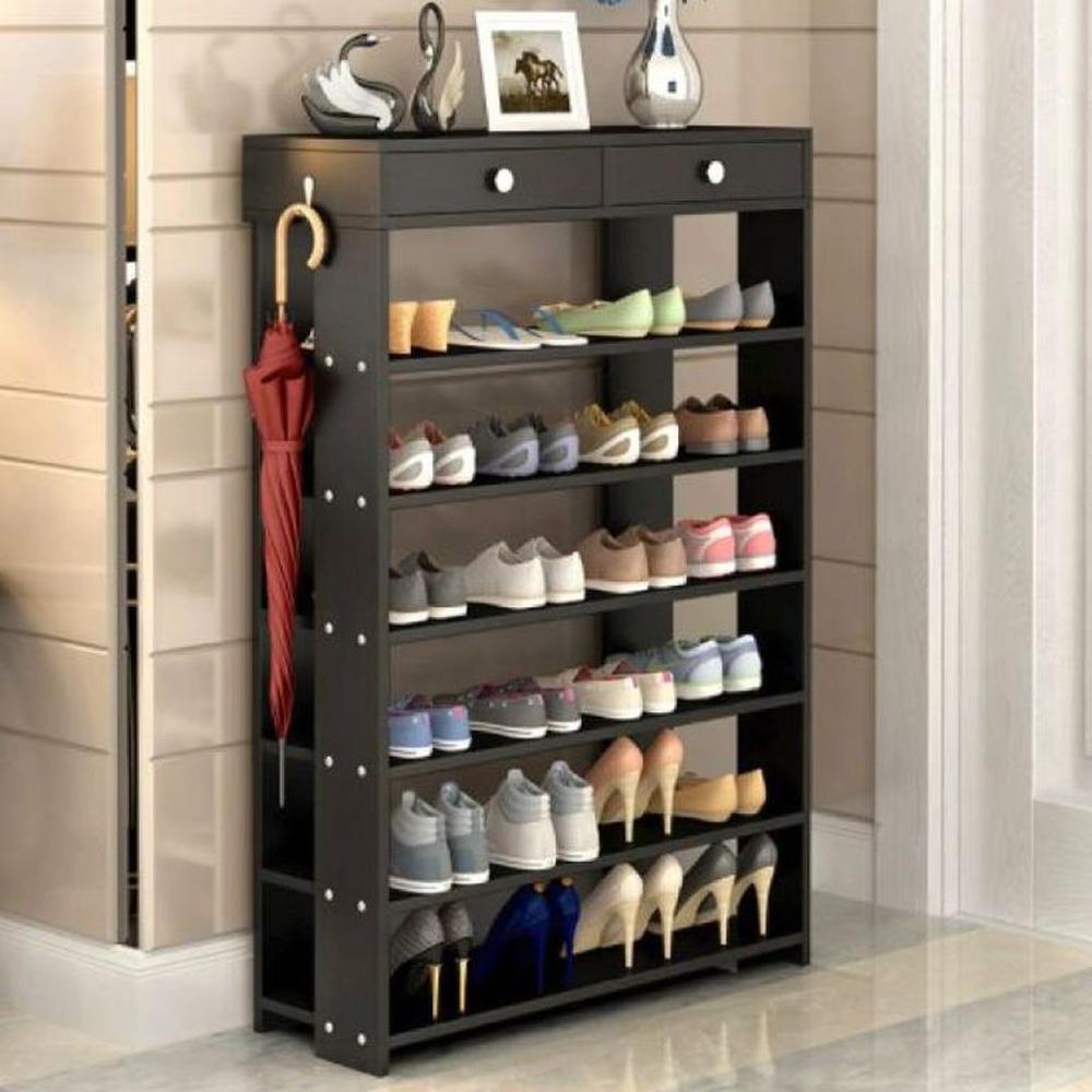 Zapatera multifunción Pao negro - capacidad para hasta 24 pares de zapatos