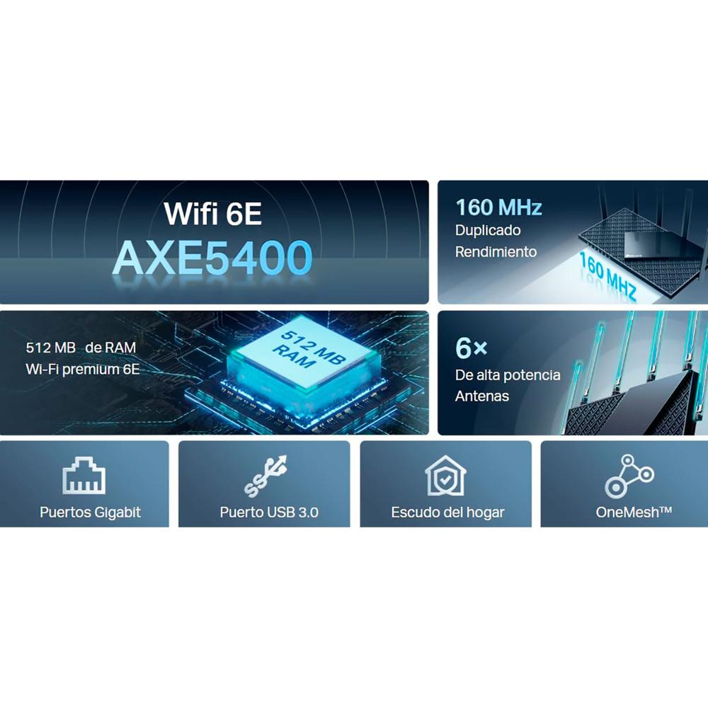 TP-LINK Archer AXE75 AXE5400 Router Triple Banda Gigabit Wi-Fi 6E ...