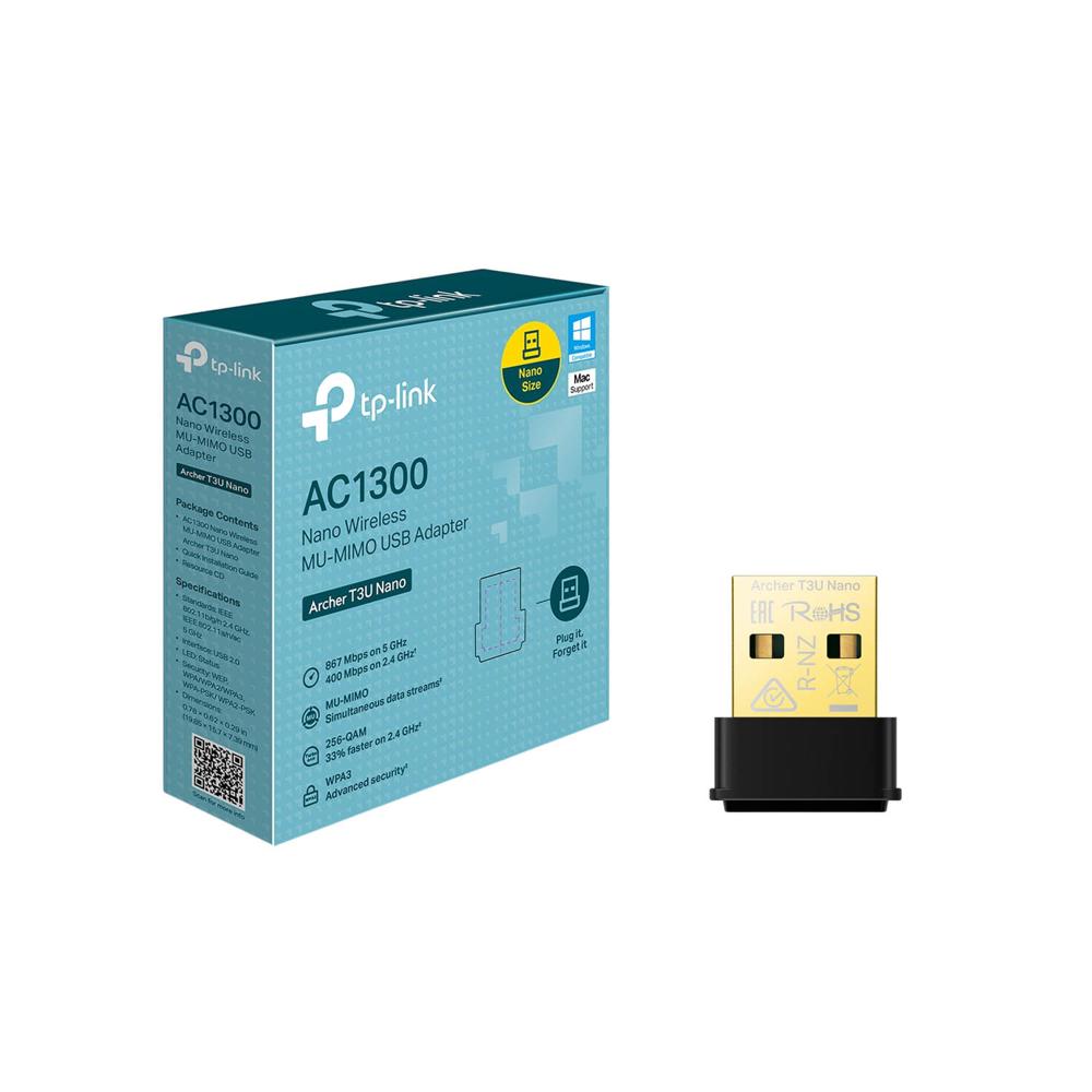 Adaptador inalámbrico Archer T3U Nano Tp-Link AC1300 MU-MIMO USB Adaptador inalámbrico Archer T3U Nano Tp-Link AC1300 MU-MIMO USB