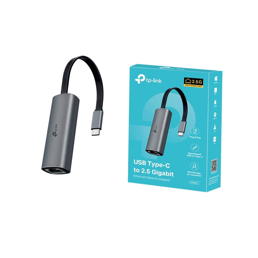 Adaptador de red UE302C Tp-Link USB Tipo C a 2.5 Gigabit Ethernet Adaptador de red UE302C Tp-Link USB Tipo C a 2.5 Gigabit Ethernet