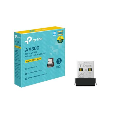TP-LINK Archer TX1U Nano AX300 Nano Wi-Fi 6 Adaptador USB Inalámbrico TP-LINK Archer TX1U Nano AX300 Nano Wi-Fi 6 Adaptador USB Inalámbrico