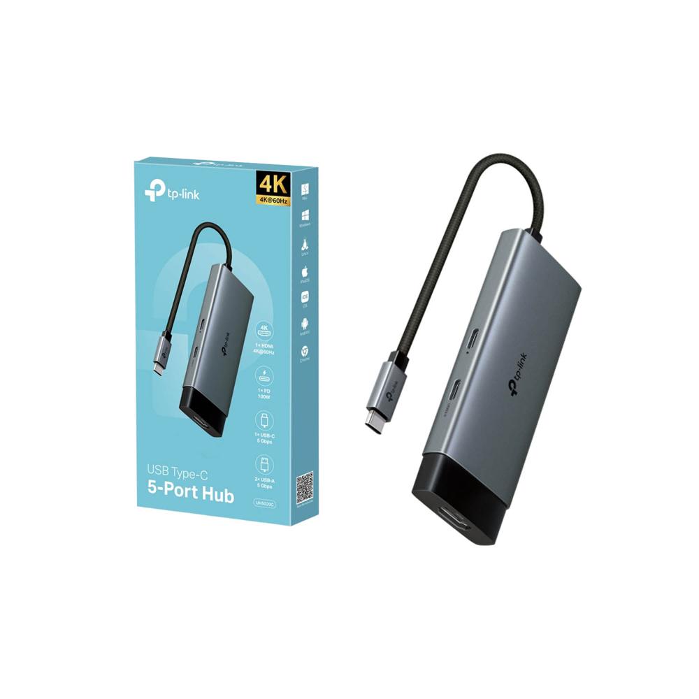 Hub UH5020C Tp-Link USB Tipo-C 5 puertos en 1 Puerto HDMI 4K a 60Hz Hub UH5020C Tp-Link USB Tipo-C 5 puertos en 1 Puerto HDMI 4K a 60Hz