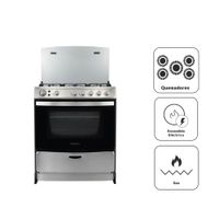Cocina a Gas BLACKLINE 5 Quemadores 30A5G001P Stainless steel