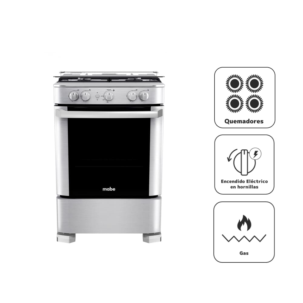 Cocina a Gas MABE 4 Quemadores CMP6035FX1 Inox