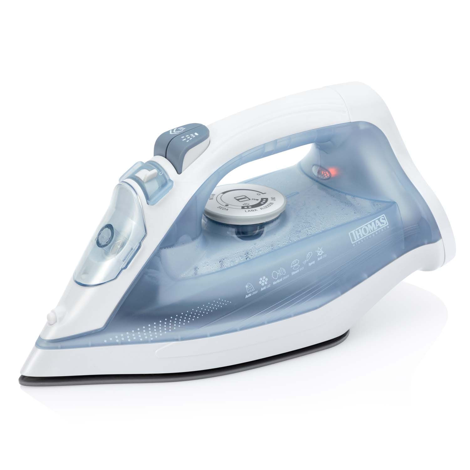 Plancha a Vapor THOMAS Inalámbrica/Alámbrica TH-7100 Celeste con Blanco