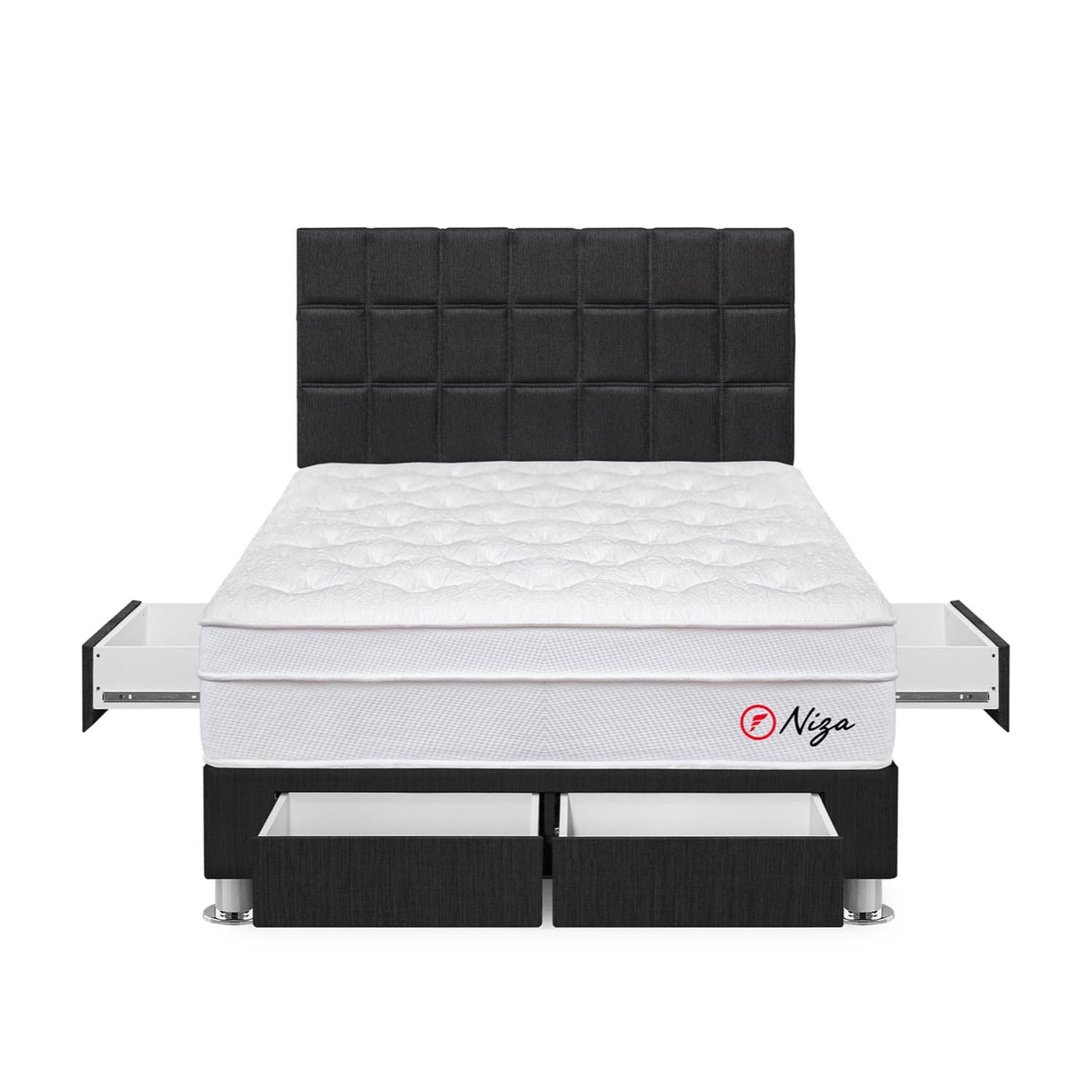 Dormitorio 4 Cajones Niza 2 plazas Gris