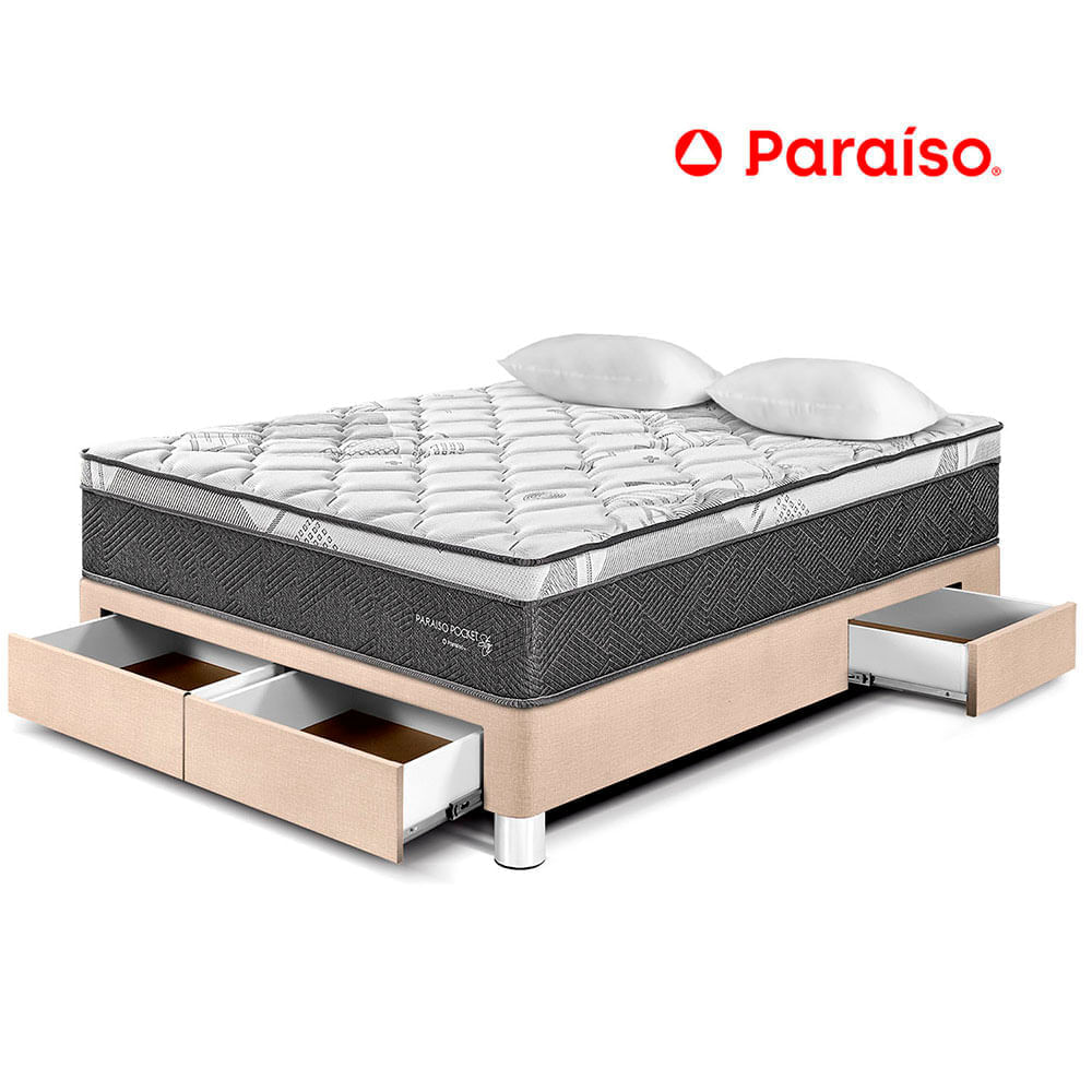 Cama Pocket Star con Cajones 2 Plazas Champagne