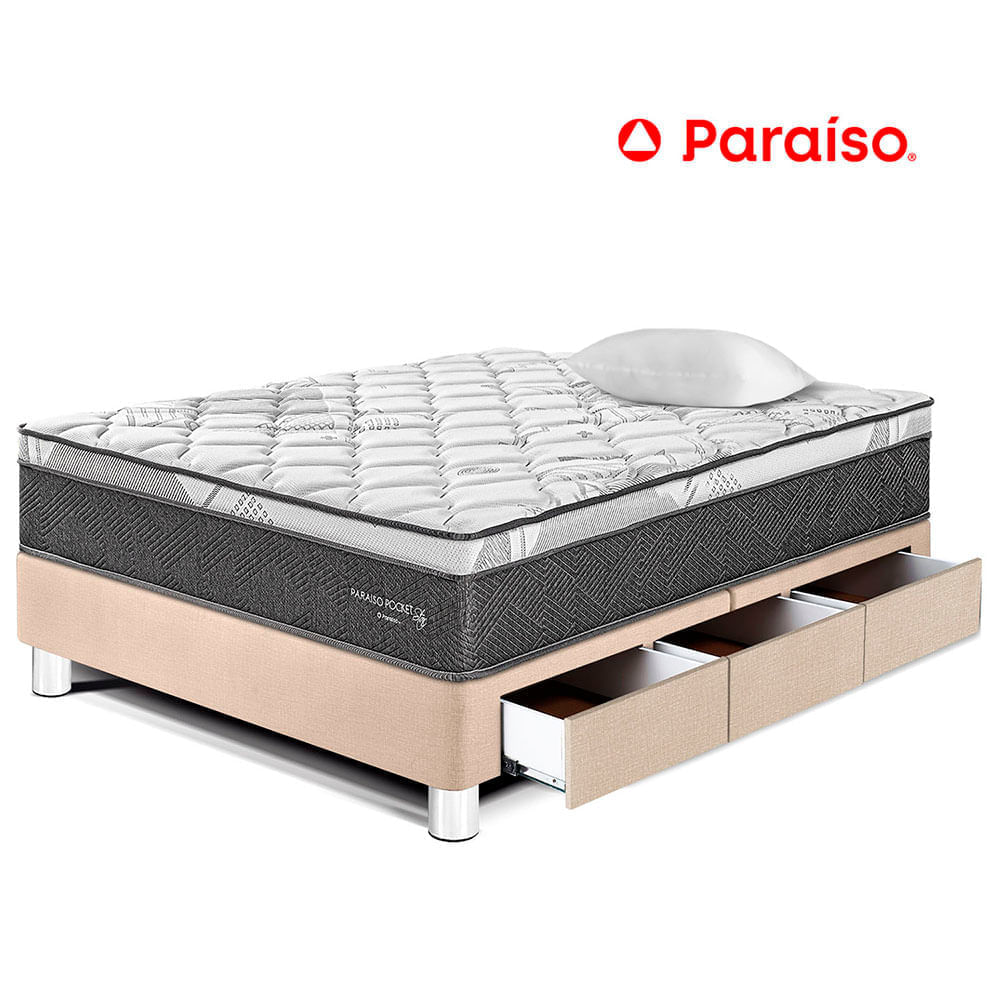 Cama Pocket Star con Cajones 1.5 Plazas Champagne