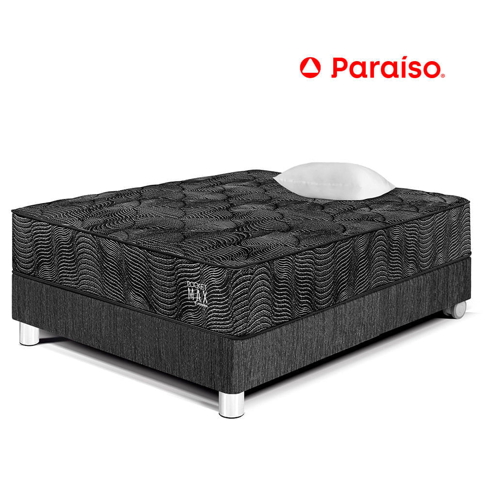 Cama Pocket Max Black 1.5 Plazas Charcoal