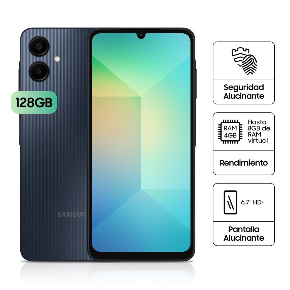 Celular Samsung A06 SM-A065MZKELTP 4GB RAM 128GB 6.7"" Negro