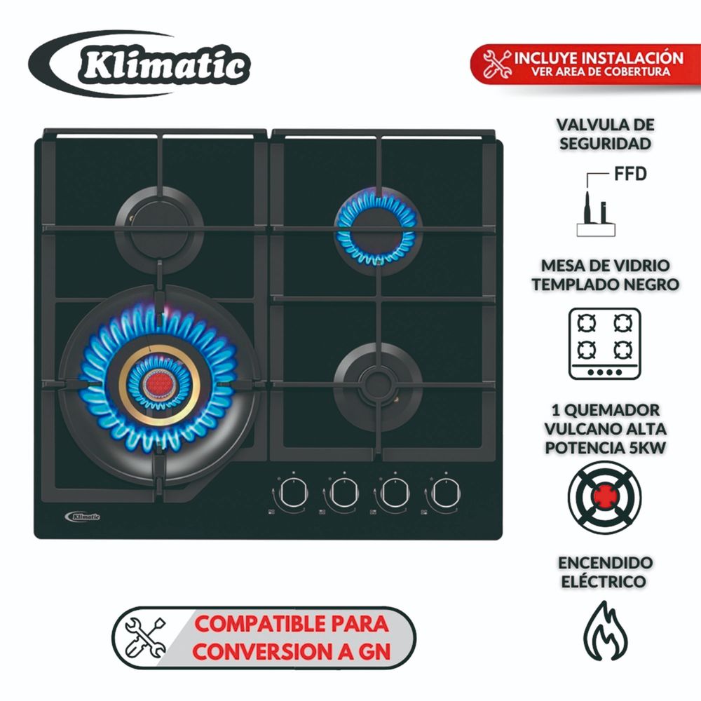Cocina Empotrable 60cm – Vulcano 4