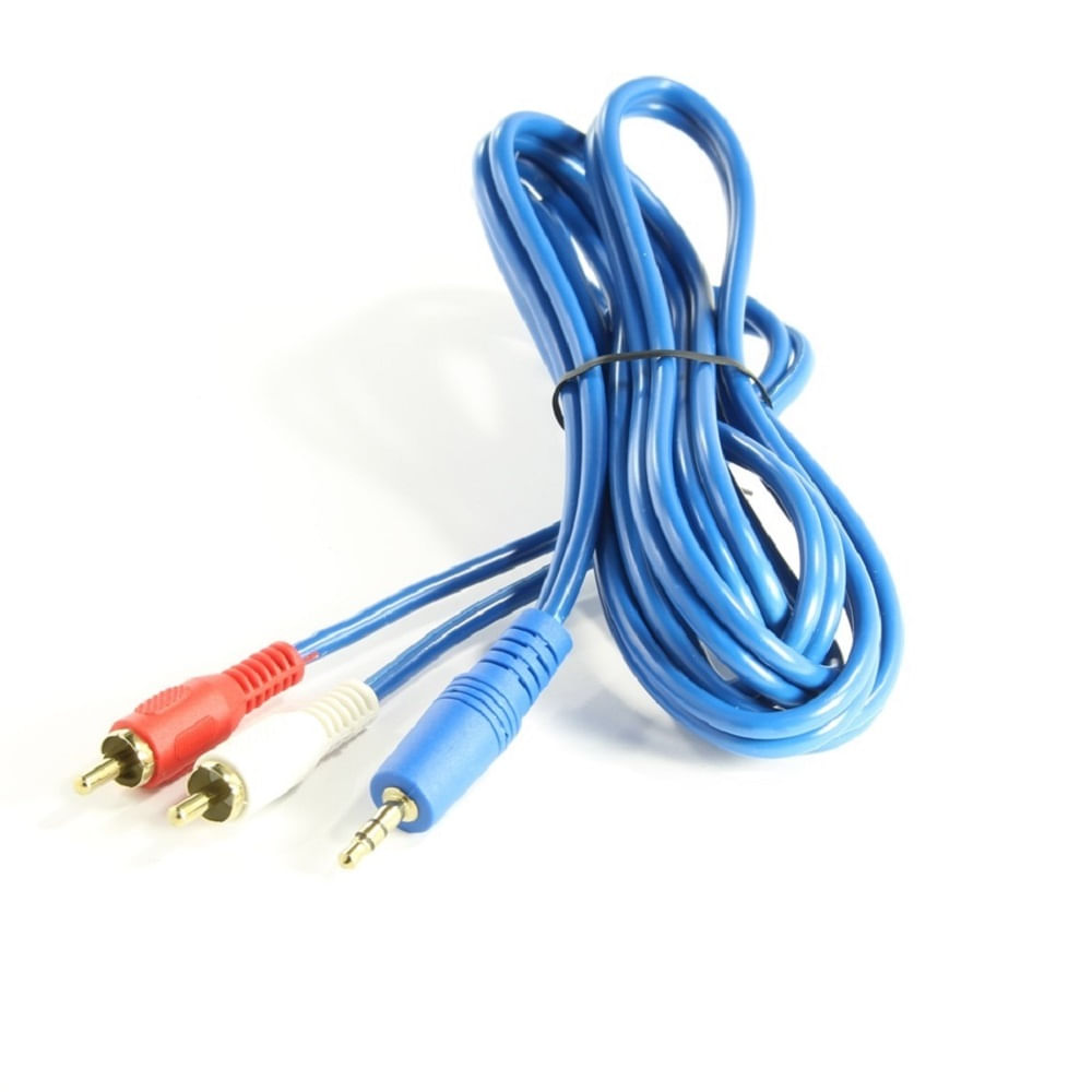 Cable Audio Jack Macho 3.5 mm a 2 Rca 1.5 m Sonido Estereo