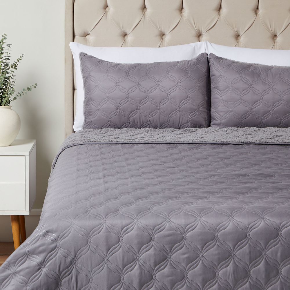 Cubrecama OI25 Pinsonic Sherpa Gris