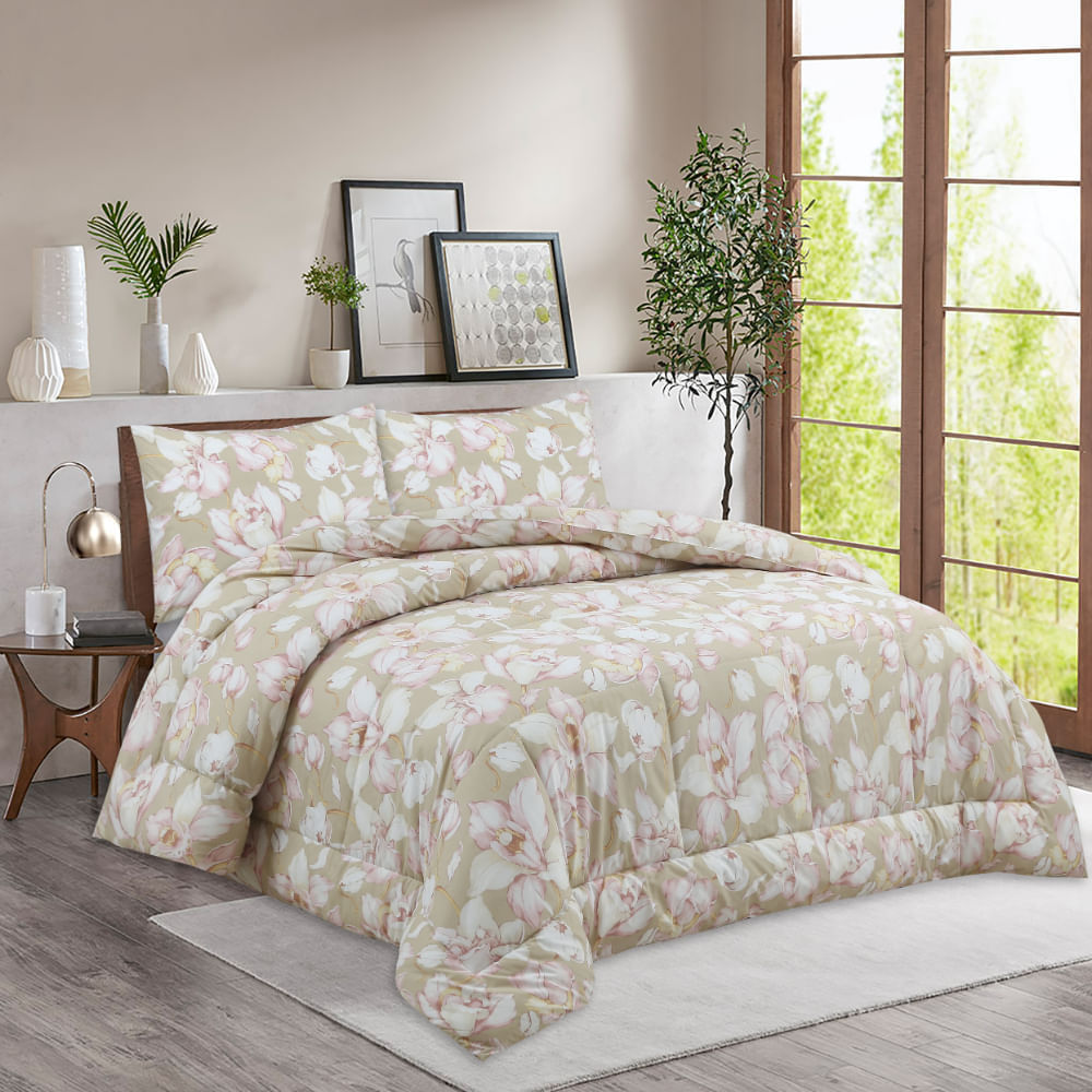 Edredón OI25 50% Alg Print Flor King