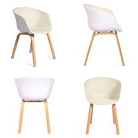 Silla Con Respaldo Curvo Modelo Beats Color Blanco X4