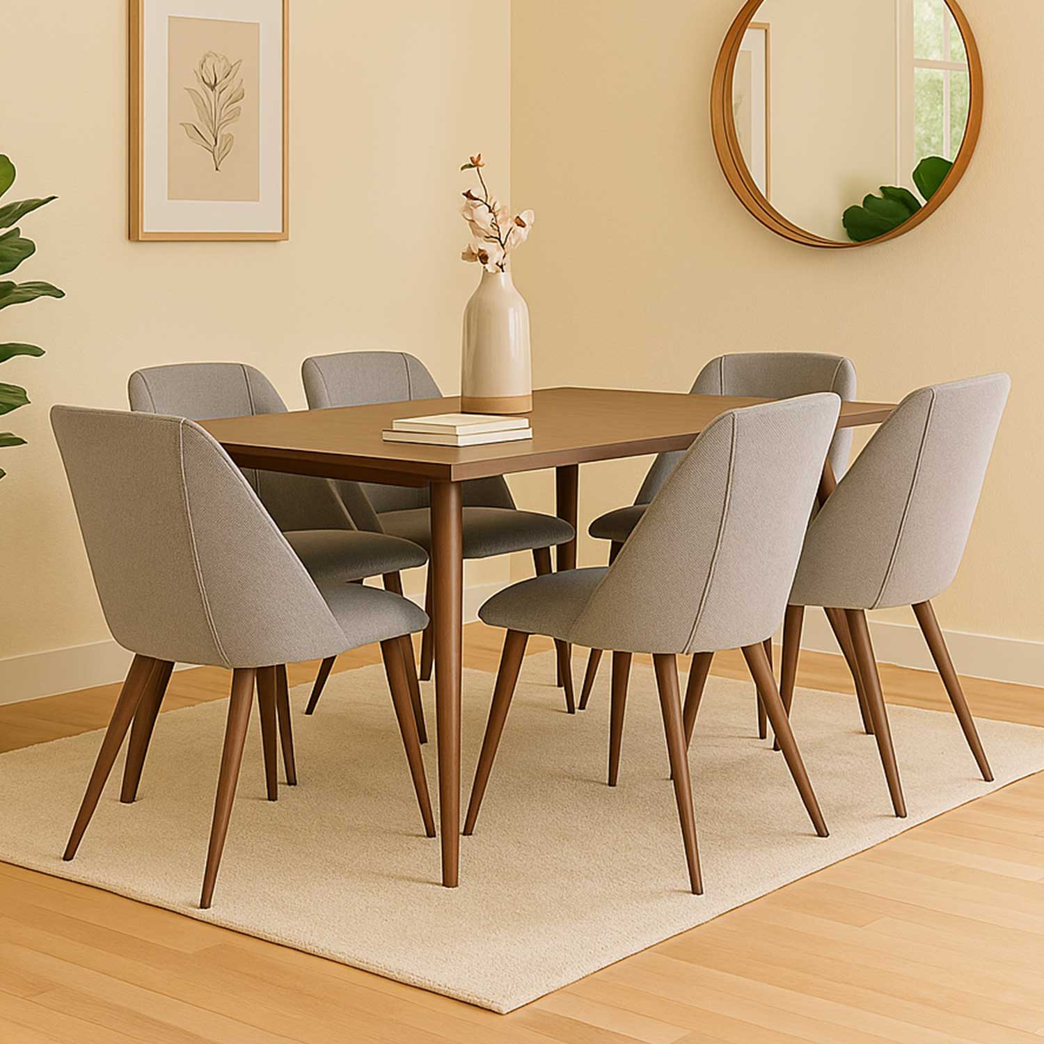 Juego De Comedor Tana 6 Sillas Taupe
