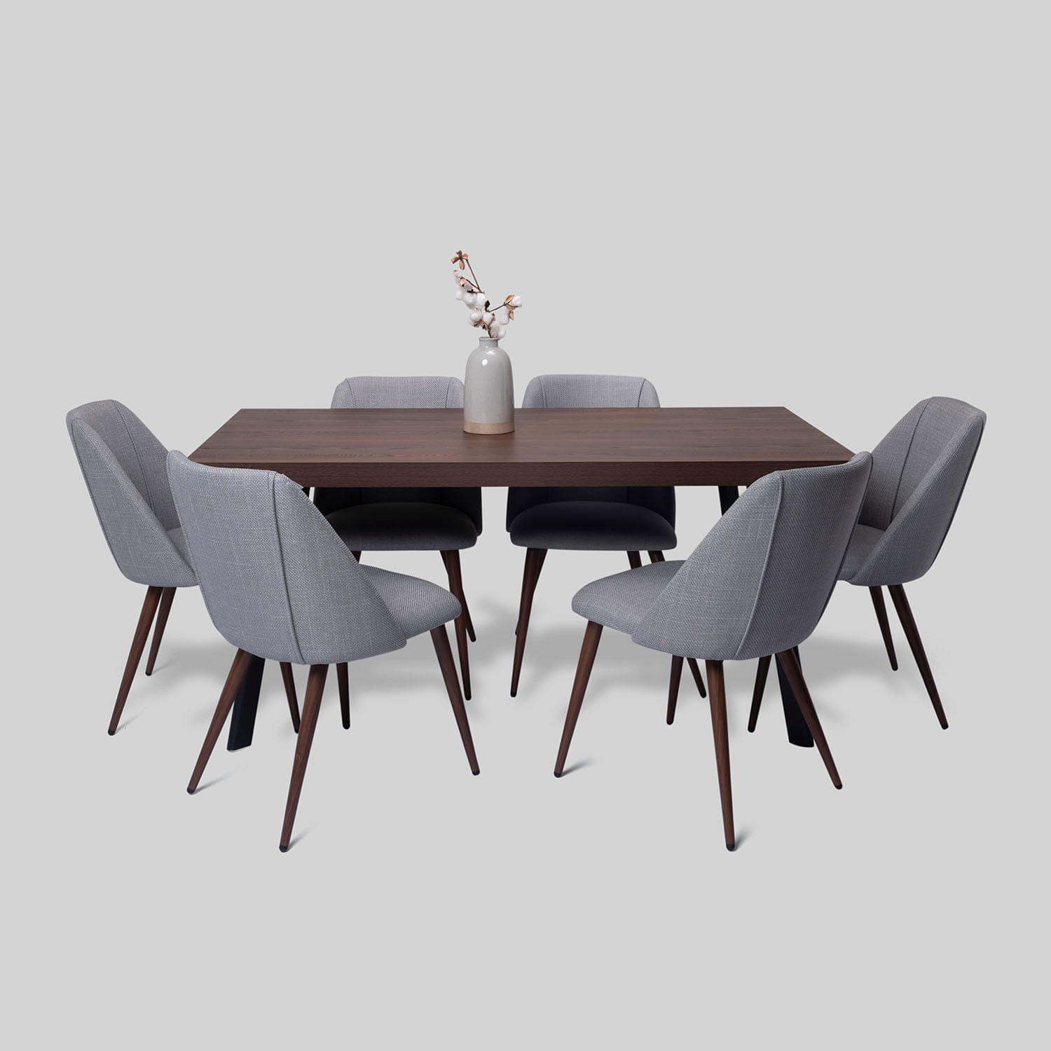 Juego De Comedor Tana 6 Sillas Gris Claro