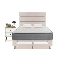 Dormitorio Polaris 2 Plazas Con Cajones + Veladores Forli