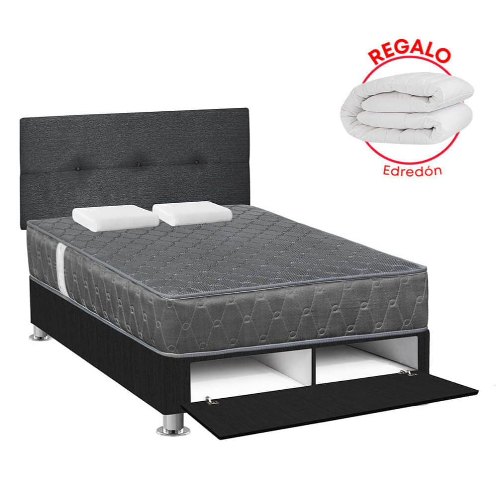 Dormitorio Sabanera Acqua 2 Plazas + Edredón + Respaldo