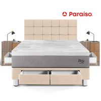 Dormitorio Balanzze Con Cajones King Cabecera Blocks + 2 Veladores Han