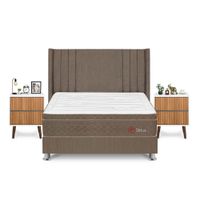 Dormitorio Sirius Queen + Velador Milan + Respaldo Marron