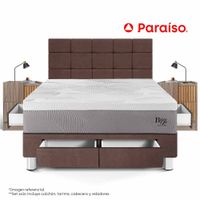 Dormitorio Balanzze con Cajones Queen Cabecera Block + 2 Veladores Han