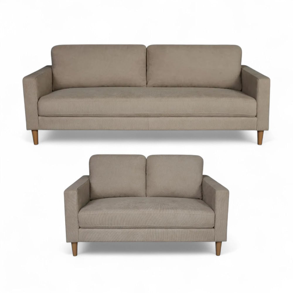 Juego De Sala Pili 3-2 Cuerpos Beige