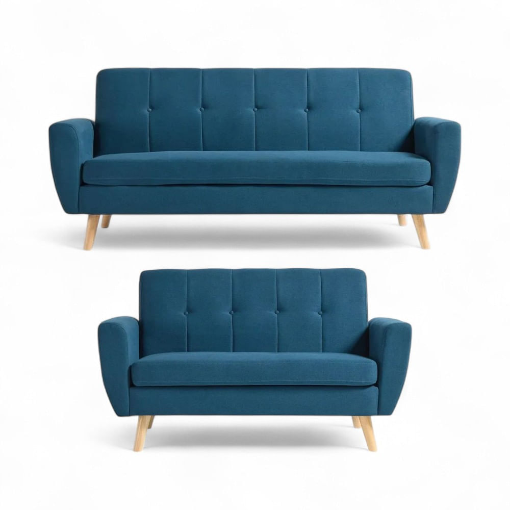 Juego De Sala Julieta 3-2 Cuerpos Azul