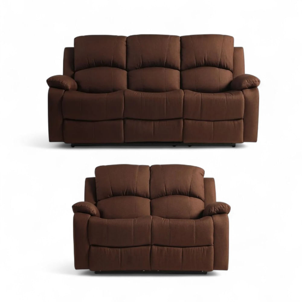 Juego De Sala Reclinable Pietro 3-2 Cuerpos Marron