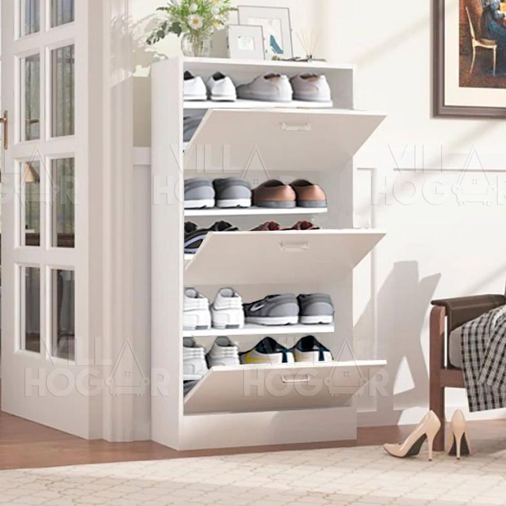 Zapatera Villa Hogar Small Blanca 3 Cajones