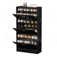 Zapatera cajonera medium negro - capacidad 27 pares de zapatos