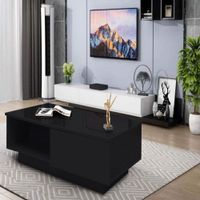 Mesa de centro Stelar con dos cajones negro - Villa Hogar
