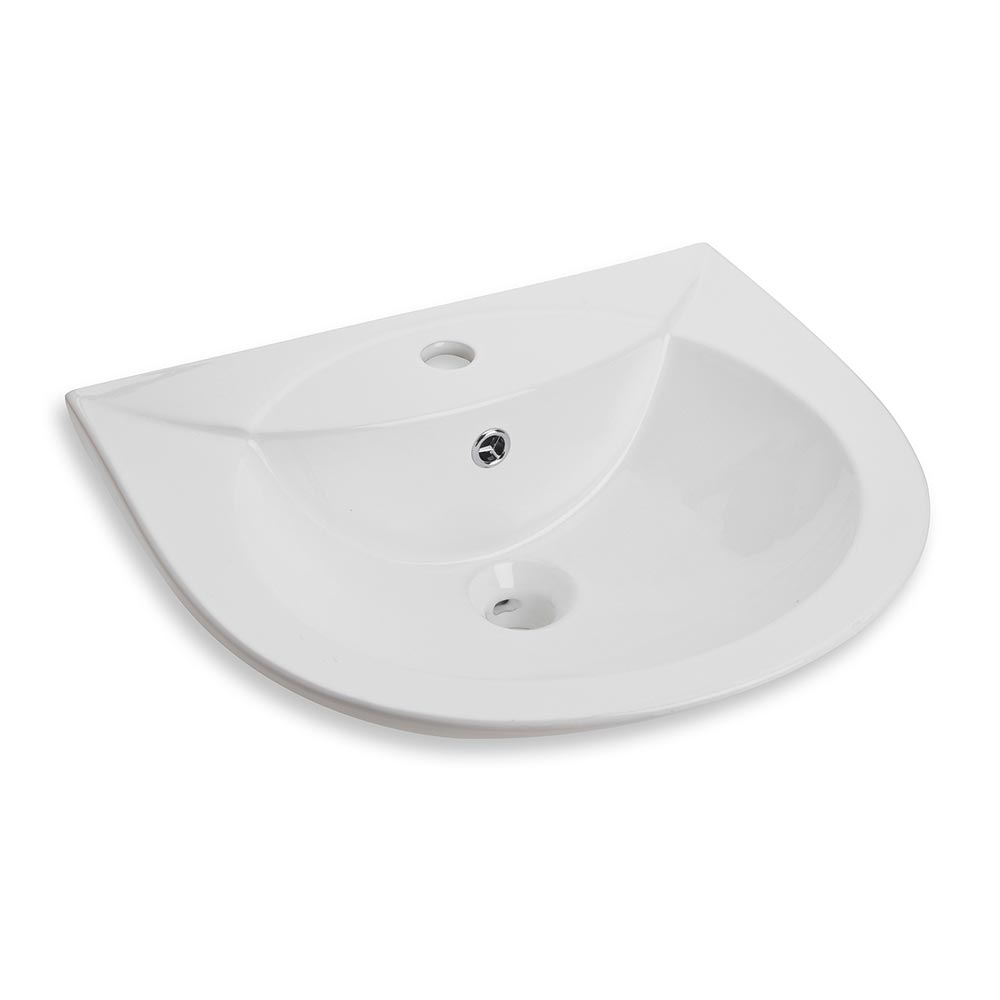 Lavatorio Ovalado Orange Índigo Blanco de Loza Vitrificada 55.5 cm