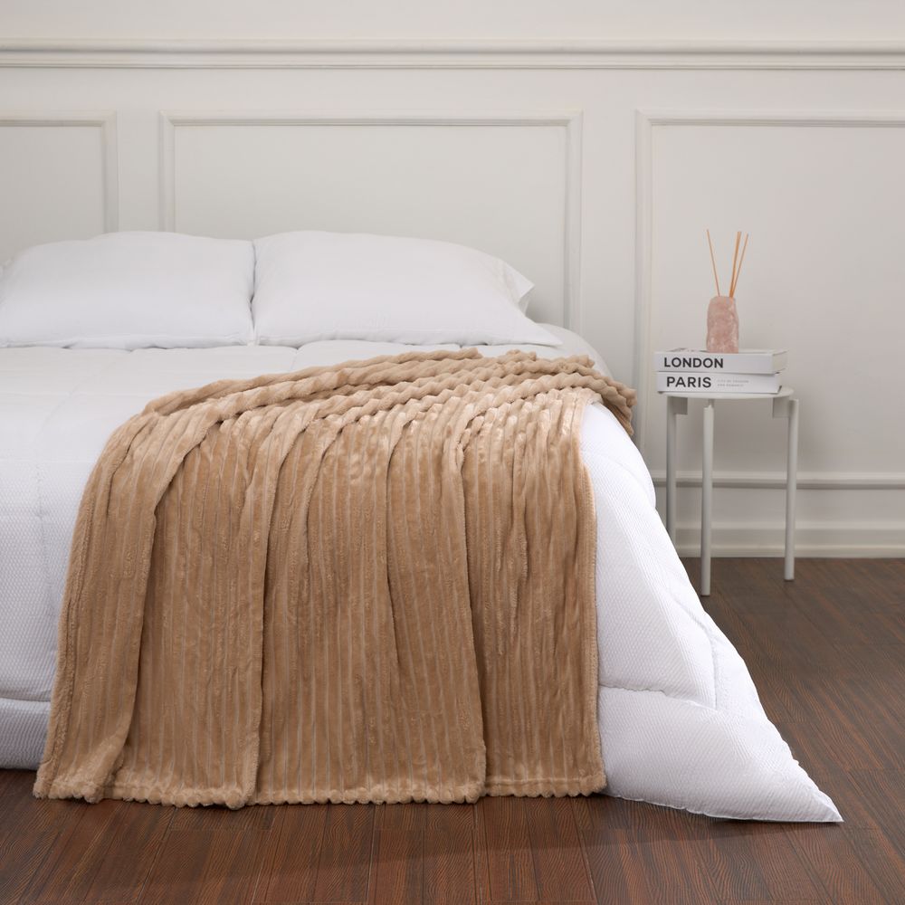 Manta OI25 Stripes Flannel Caqui