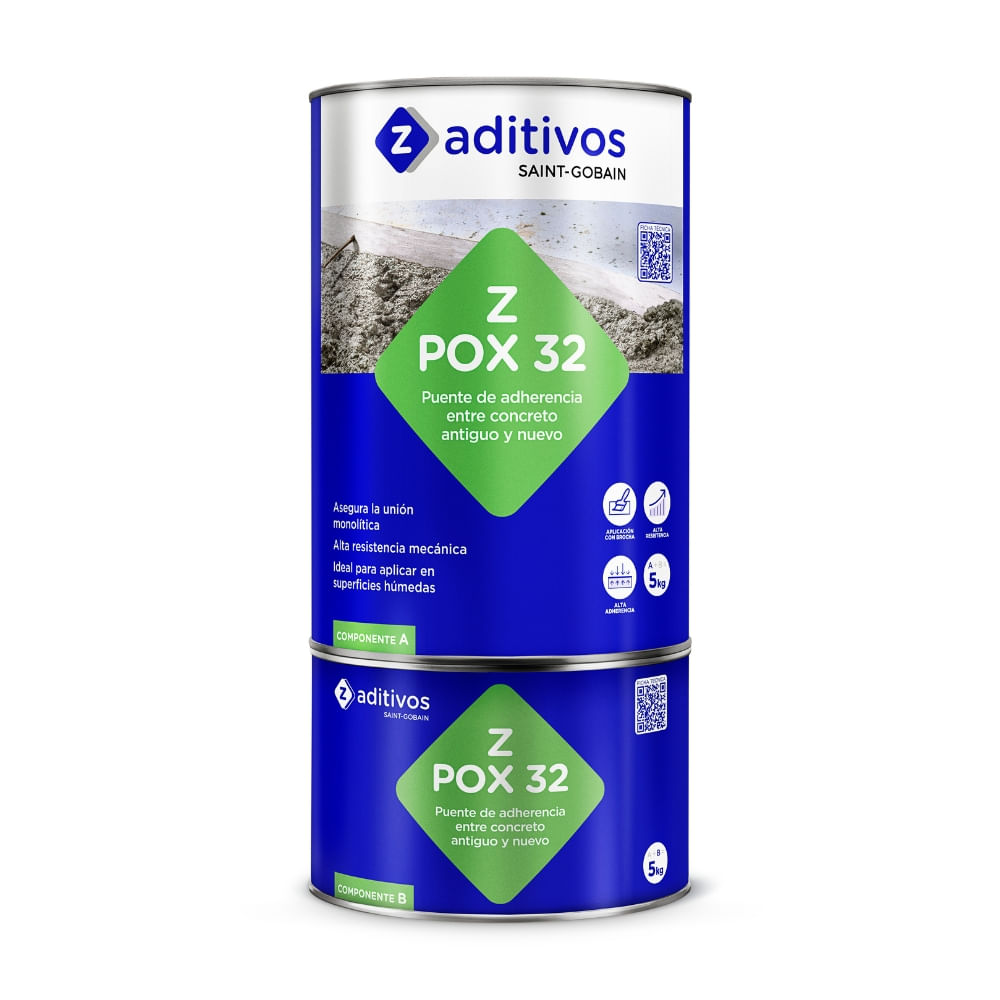 Puente de adherencia epóxico para anclajes y reparación Zpox 32 A+B 5kg Zeta