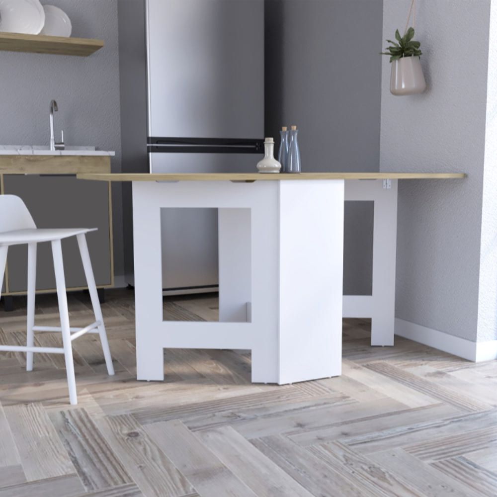 Mesa Abatible Compact - Blanco/Macadamia