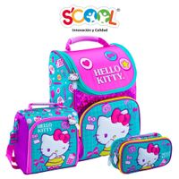Set Mochila + Lonchera + Cartuchera Scool Pick 3D Hello Kitty