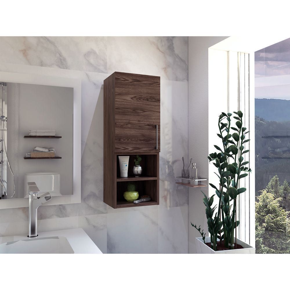 Mueble Auxiliar Muro Baño Barcelona 1 Puerta - Coñac