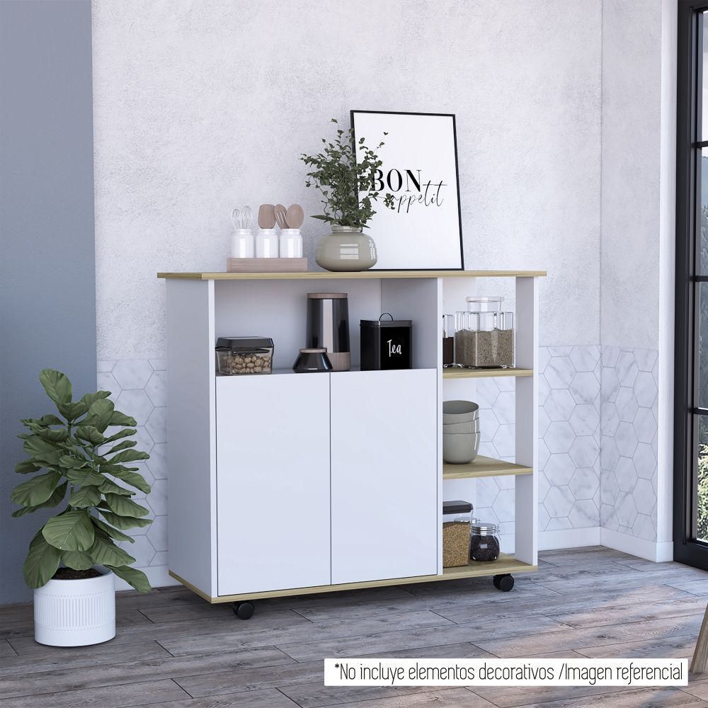 Meson De Cocina Bi-Color 2 Puertas - Blanco / Duna