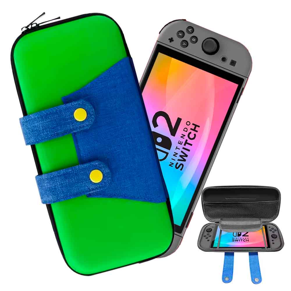 Estuche para Nintendo Switch 2 Rígido Eva Luigi Verde/Azul